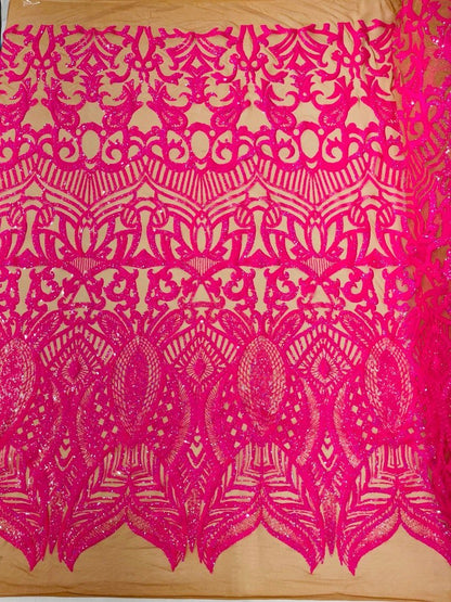 Royalty Sequin Damask Fabric 54” Wide| New Creations Fabric & Foam Inc.