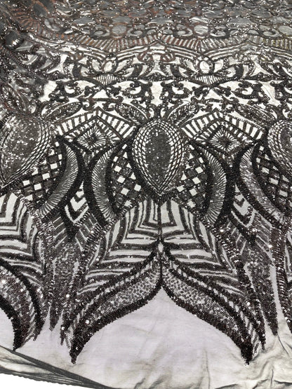 Royalty Sequin Damask Fabric 54” Wide| New Creations Fabric & Foam Inc.