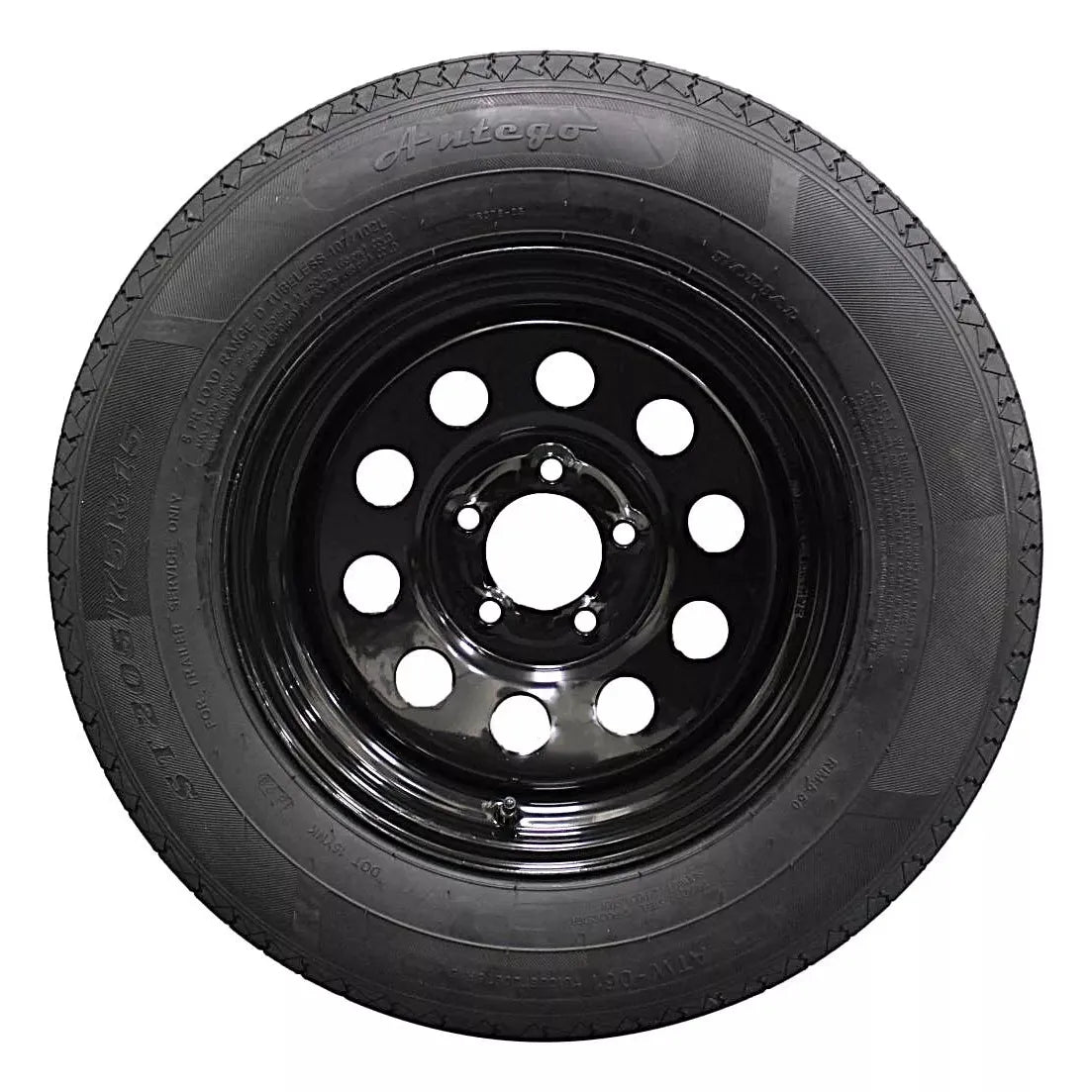 (Set of 4) Antego Tire and Wheel  205/75R15 Highway Terrain – 15.0-Inch Rim, 8-Ply-Ply Strength, Load 107.0, Speed M – Heavy-Duty Trailer Tire | A15604510096108ST20575R15-B4
