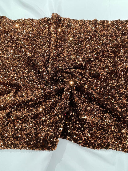 All-Over 5mm Shiny Sequins Stretch Velvet 54" Wide| New Creations Fabric & Foam Inc.