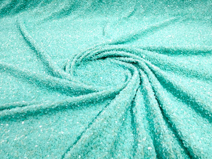 All-Over 5mm Shiny Sequins Stretch Velvet 54" Wide| New Creations Fabric & Foam Inc.