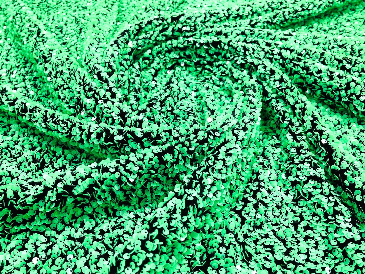 All-Over 5mm Shiny Sequins Stretch Velvet 54" Wide| New Creations Fabric & Foam Inc.