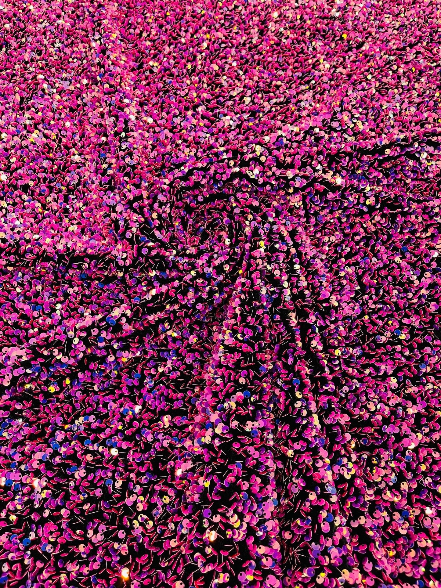 All-Over 5mm Shiny Sequins Stretch Velvet 54" Wide| New Creations Fabric & Foam Inc.