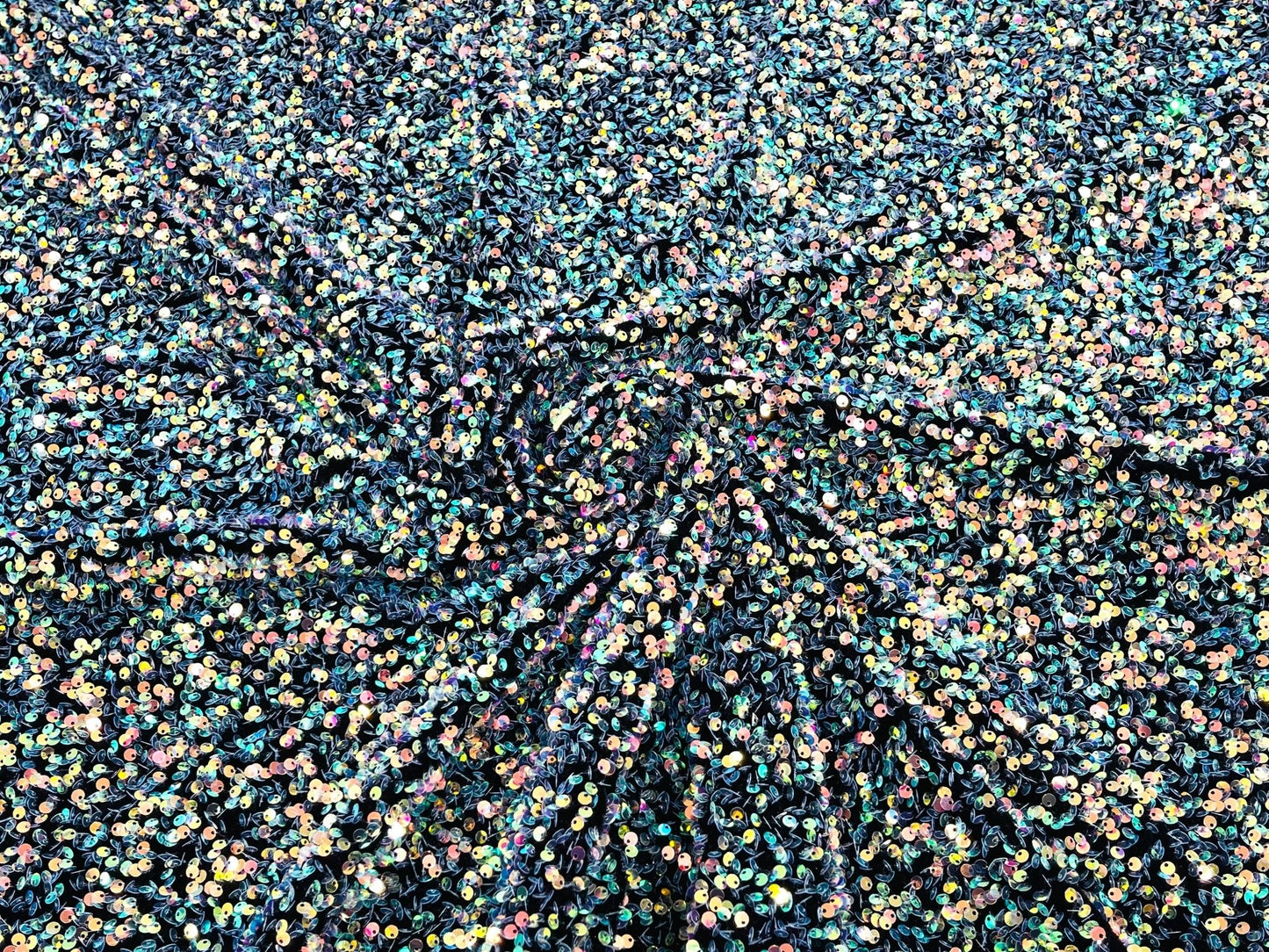 All-Over 5mm Shiny Sequins Stretch Velvet 54" Wide| New Creations Fabric & Foam Inc.