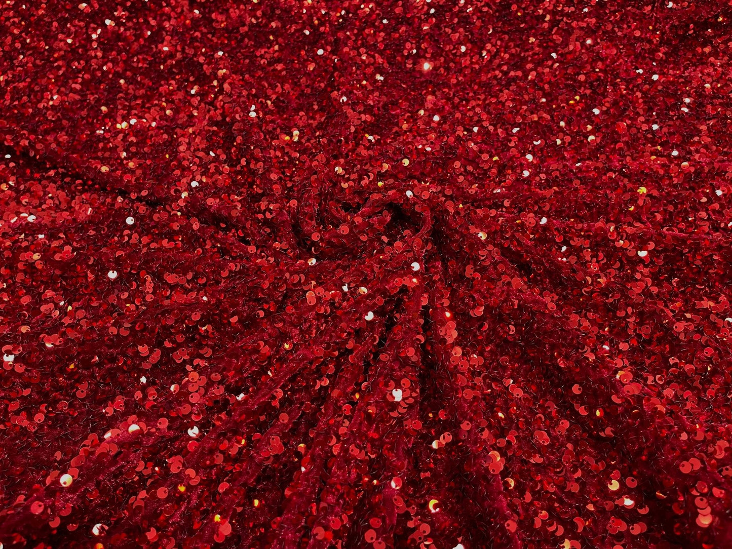 All-Over 5mm Shiny Sequins Stretch Velvet 54" Wide| New Creations Fabric & Foam Inc.