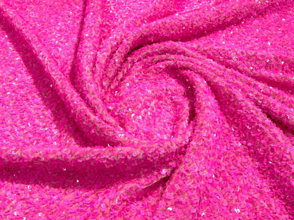 All-Over 5mm Shiny Sequins Stretch Velvet 54" Wide| New Creations Fabric & Foam Inc.