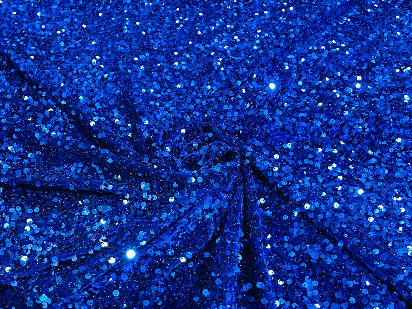 All-Over 5mm Shiny Sequins Stretch Velvet 54" Wide| New Creations Fabric & Foam Inc.