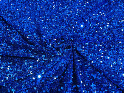 All-Over 5mm Shiny Sequins Stretch Velvet 54" Wide| New Creations Fabric & Foam Inc.