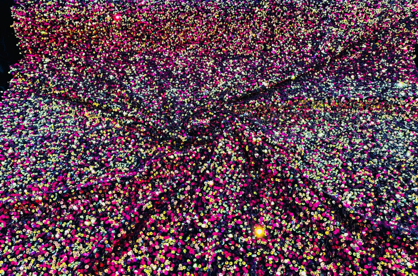 All-Over 5mm Shiny Sequins Stretch Velvet 54" Wide| New Creations Fabric & Foam Inc.