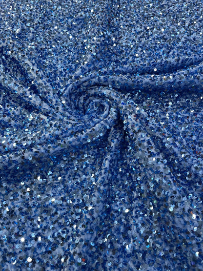 All-Over 5mm Shiny Sequins Stretch Velvet 54" Wide| New Creations Fabric & Foam Inc.