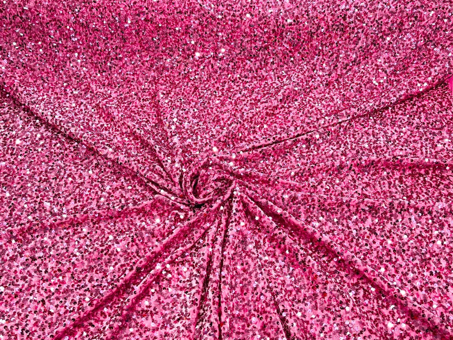 All-Over 5mm Shiny Sequins Stretch Velvet 54" Wide| New Creations Fabric & Foam Inc.