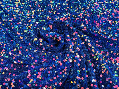 All-Over 5mm Shiny Sequins Stretch Velvet 54" Wide| New Creations Fabric & Foam Inc.