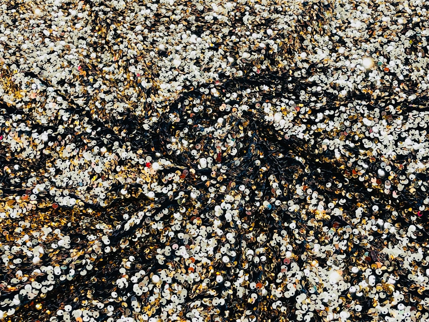 All-Over 5mm Shiny Sequins Stretch Velvet 54" Wide| New Creations Fabric & Foam Inc.