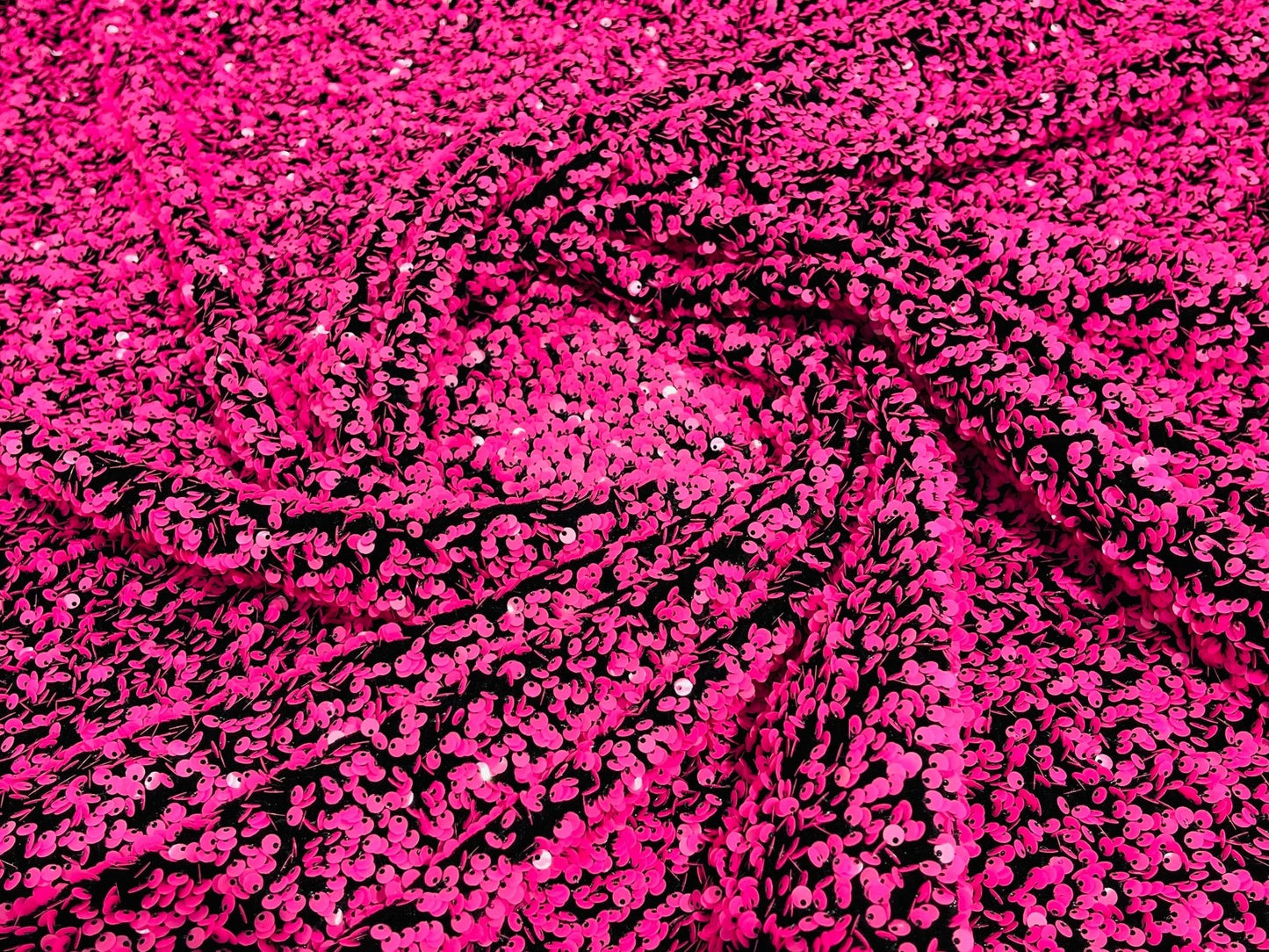 All-Over 5mm Shiny Sequins Stretch Velvet 54" Wide| New Creations Fabric & Foam Inc.