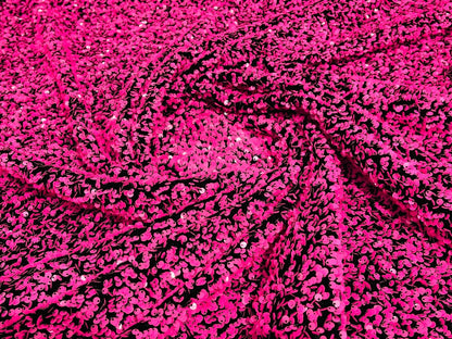 All-Over 5mm Shiny Sequins Stretch Velvet 54" Wide| New Creations Fabric & Foam Inc.