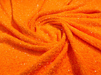 All-Over 5mm Shiny Sequins Stretch Velvet 54" Wide| New Creations Fabric & Foam Inc.
