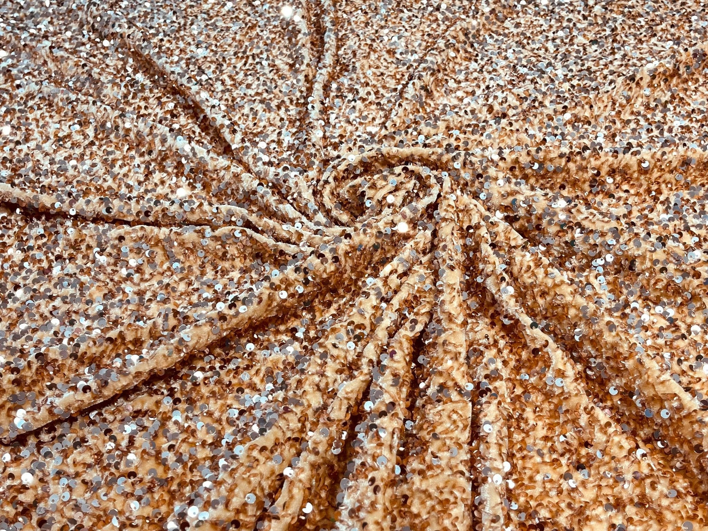 All-Over 5mm Shiny Sequins Stretch Velvet 54" Wide| New Creations Fabric & Foam Inc.