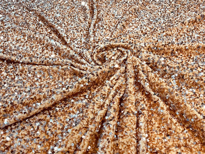 All-Over 5mm Shiny Sequins Stretch Velvet 54" Wide| New Creations Fabric & Foam Inc.