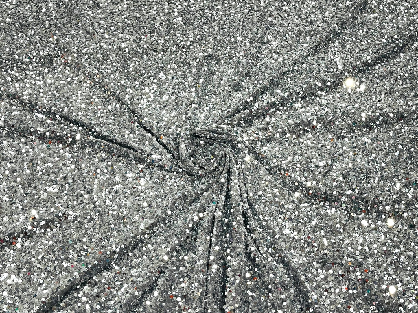 All-Over 5mm Shiny Sequins Stretch Velvet 54" Wide| New Creations Fabric & Foam Inc.