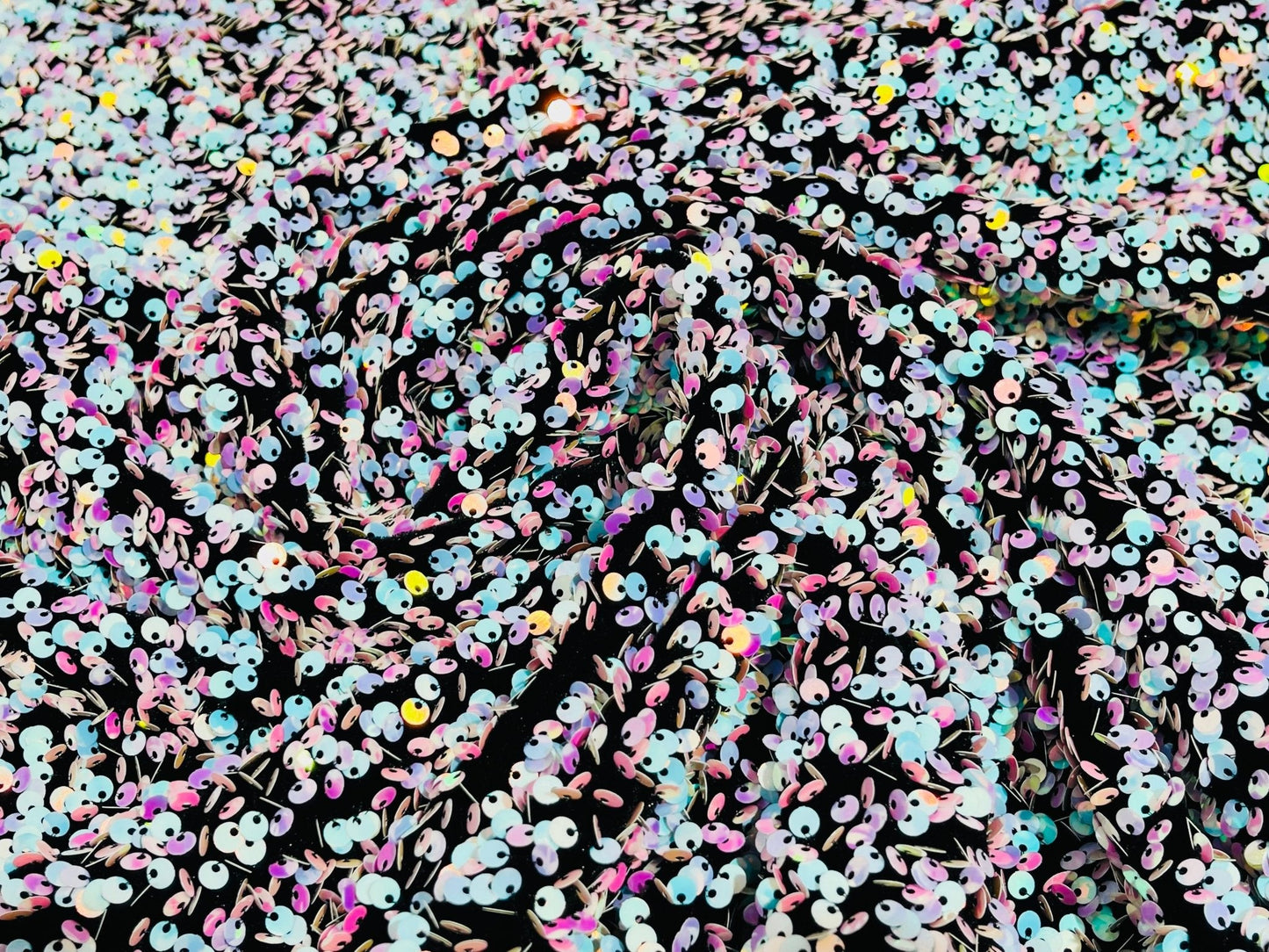 All-Over 5mm Shiny Sequins Stretch Velvet 54" Wide| New Creations Fabric & Foam Inc.