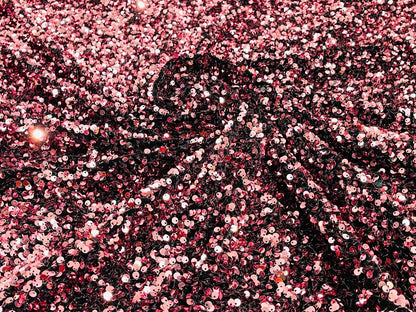 All-Over 5mm Shiny Sequins Stretch Velvet 54" Wide| New Creations Fabric & Foam Inc.