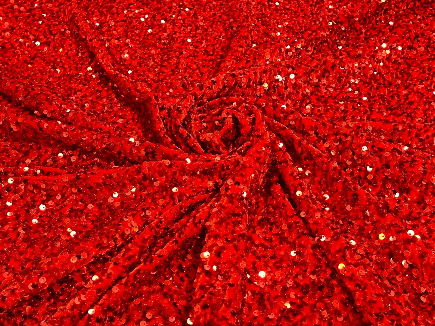 All-Over 5mm Shiny Sequins Stretch Velvet 54" Wide| New Creations Fabric & Foam Inc.