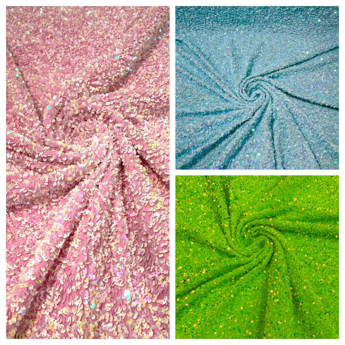 All-Over 5mm Shiny Sequins Stretch Velvet 54" Wide| New Creations Fabric & Foam Inc.
