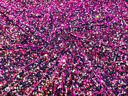 All-Over 5mm Shiny Sequins Stretch Velvet 54" Wide| New Creations Fabric & Foam Inc.