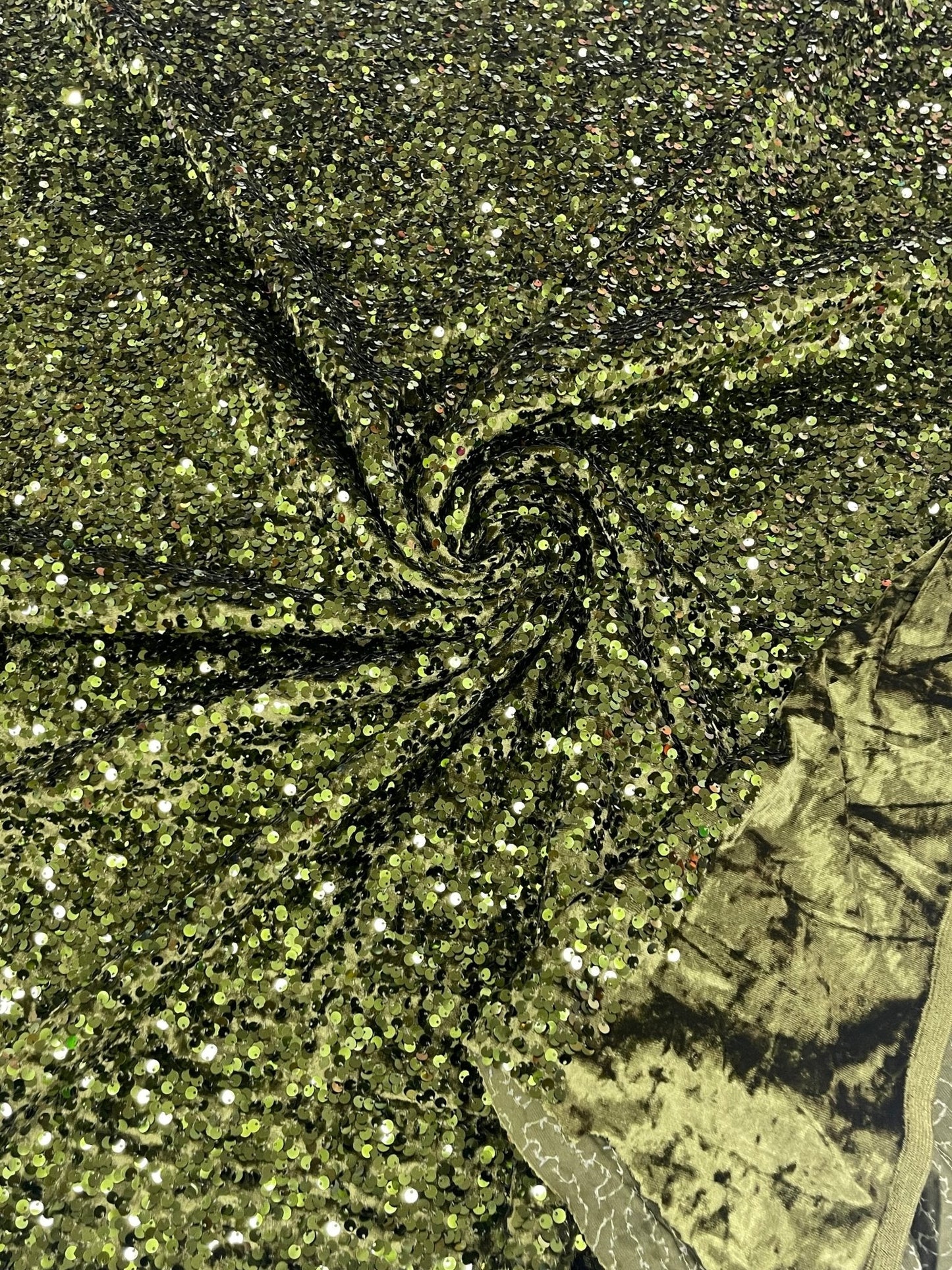 All-Over 5mm Shiny Sequins Stretch Velvet 54" Wide| New Creations Fabric & Foam Inc.