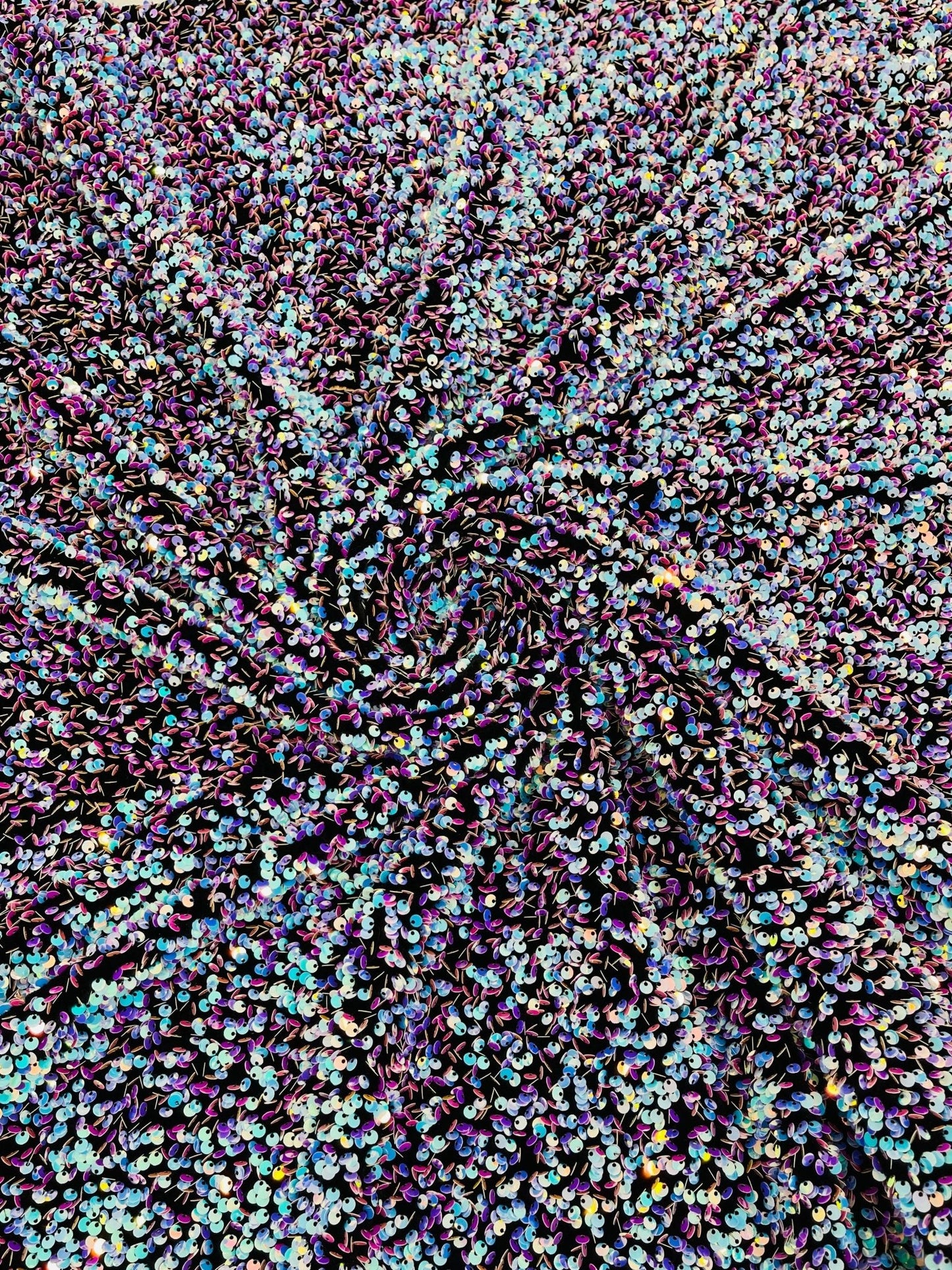 All-Over 5mm Shiny Sequins Stretch Velvet 54" Wide| New Creations Fabric & Foam Inc.
