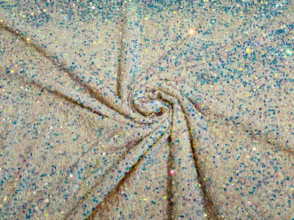 All-Over 5mm Shiny Sequins Stretch Velvet 54" Wide| New Creations Fabric & Foam Inc.