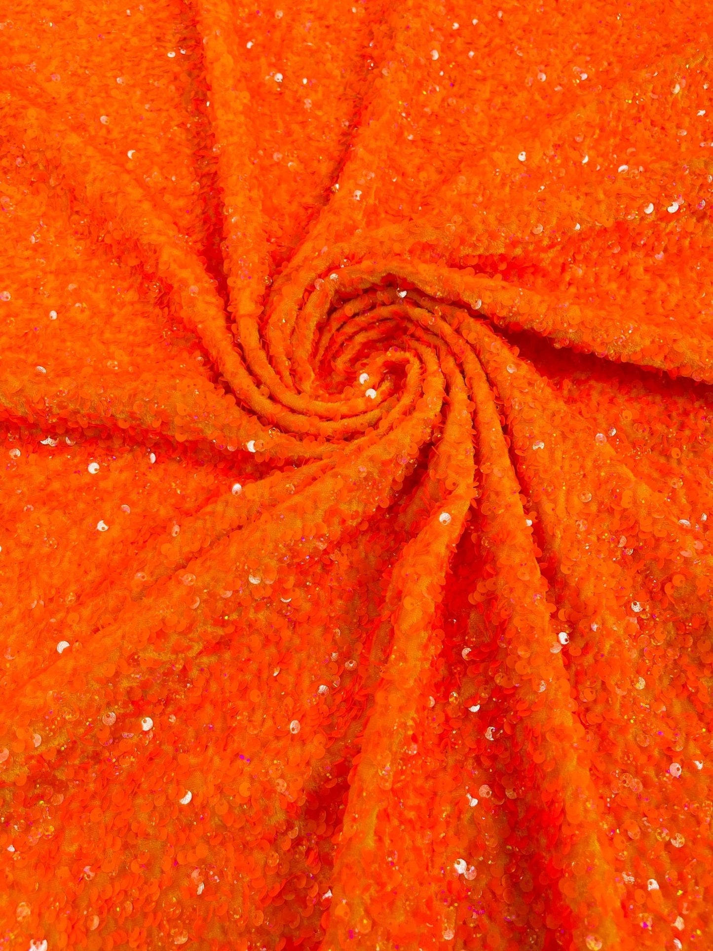All-Over 5mm Shiny Sequins Stretch Velvet 54" Wide| New Creations Fabric & Foam Inc.