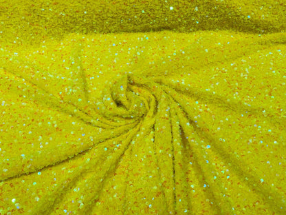All-Over 5mm Shiny Sequins Stretch Velvet 54" Wide| New Creations Fabric & Foam Inc.