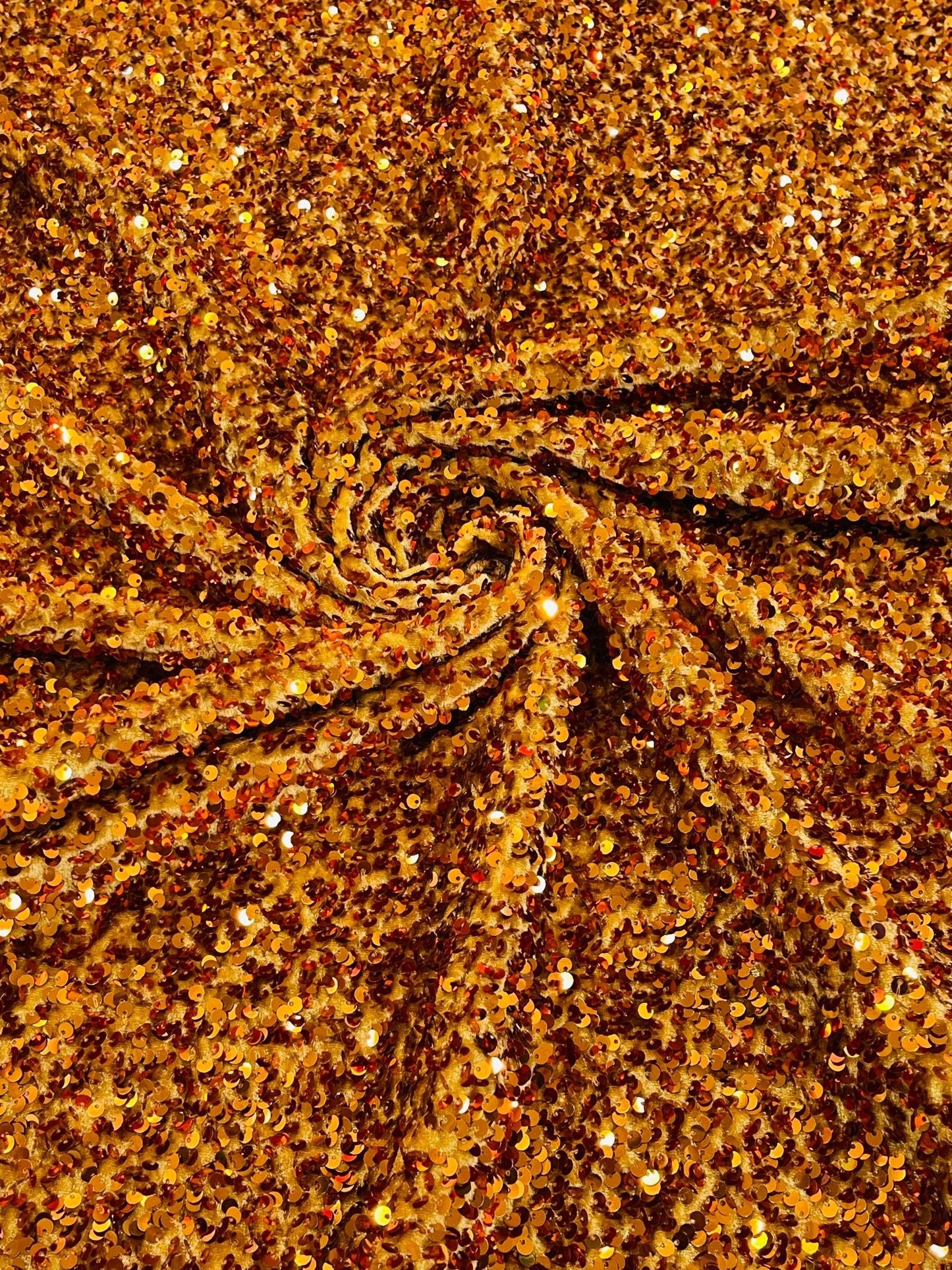 All-Over 5mm Shiny Sequins Stretch Velvet 54" Wide| New Creations Fabric & Foam Inc.