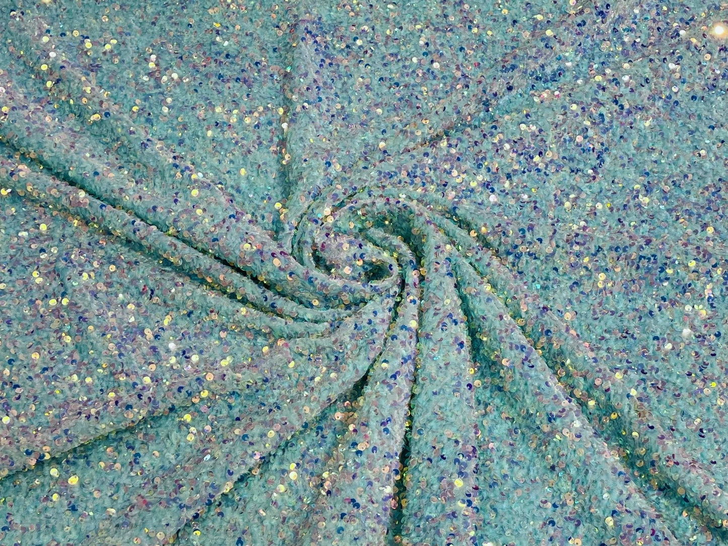 All-Over 5mm Shiny Sequins Stretch Velvet 54" Wide| New Creations Fabric & Foam Inc.