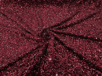 All-Over 5mm Shiny Sequins Stretch Velvet 54" Wide| New Creations Fabric & Foam Inc.