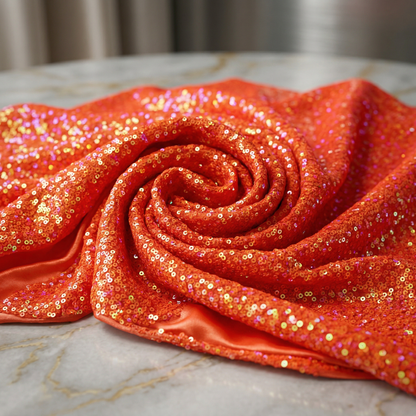 Sword Sequin Fabric by the Yard 54” Wide – Iridescent Flip Sequin Stretch Fabric for Dresses, Costumes, Backdrops & Event Decor