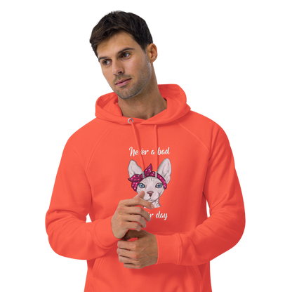 "NEVER A BAD HAIR DAY" UNISEX ECO HOODIE