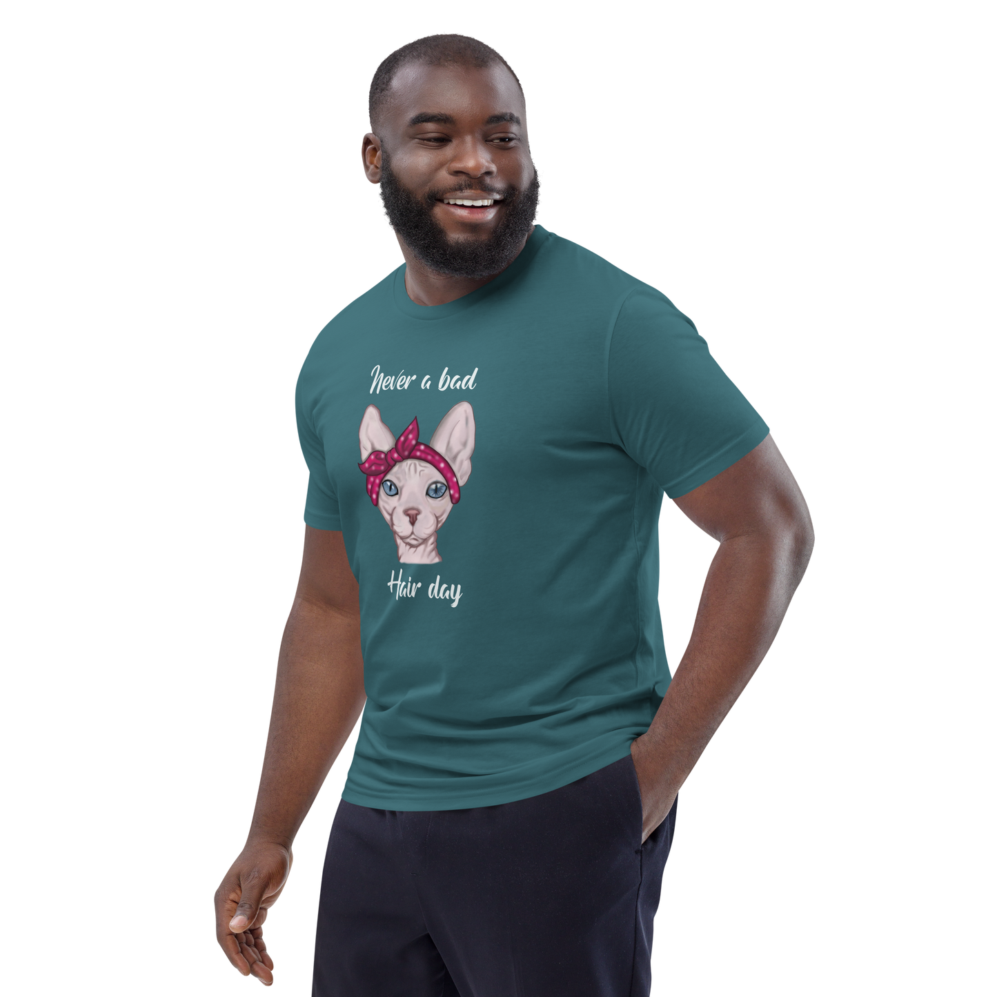 "NEVER A BAD HAIR DAY" UNISEX ECO TEE
