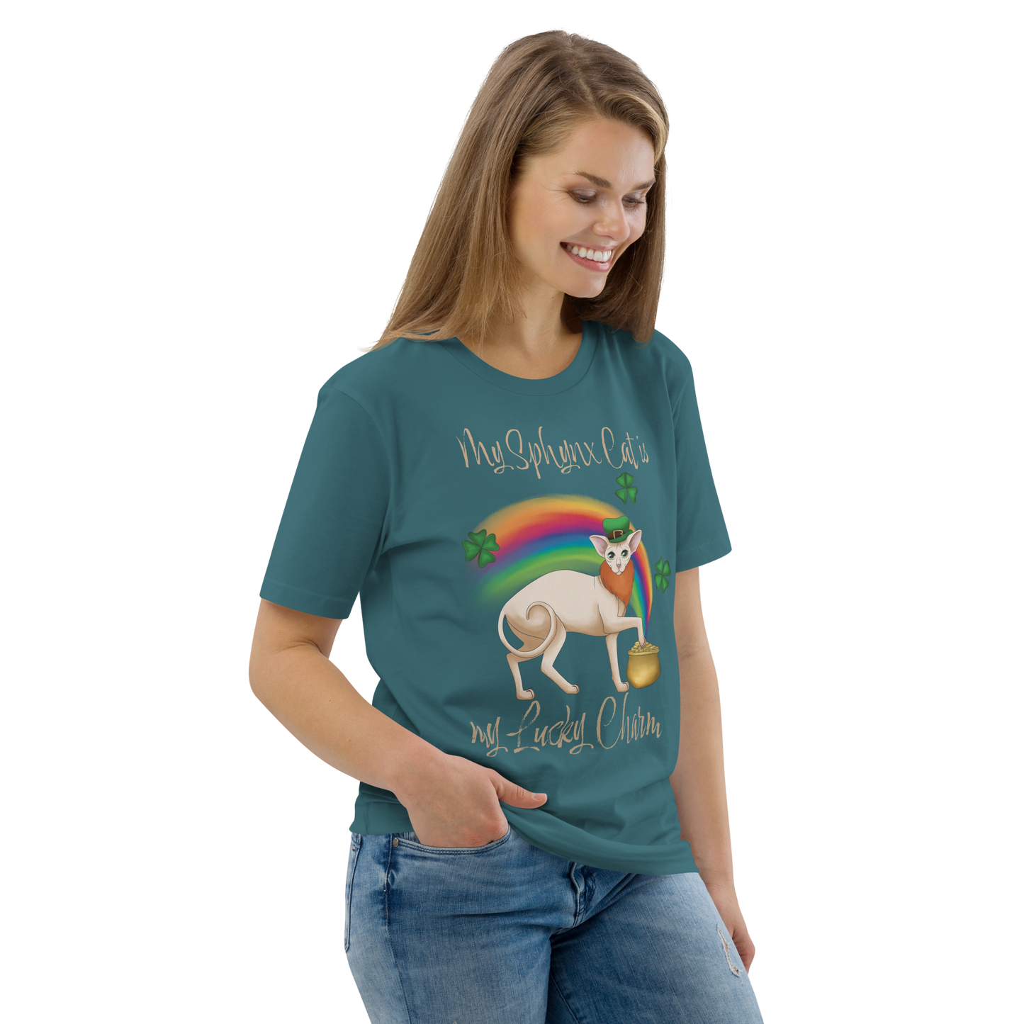 "MY SPHYNX CAT IS MY LUCKY CHARM" - UNISEX TEE