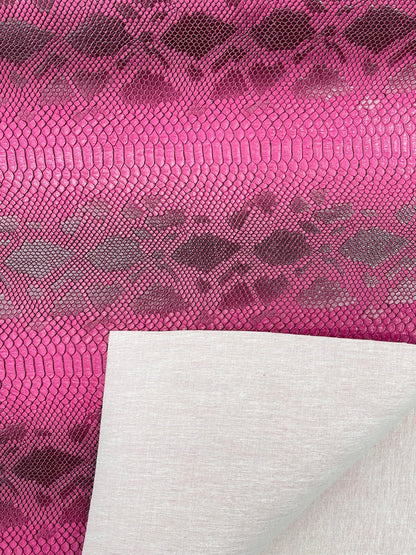 Viper Snake Skin Texture Faux Leather Fabric| 54" Wide| Upholstery| Sold By The Yard