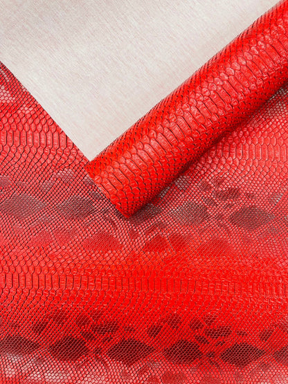 Viper Snake Skin Texture Faux Leather Fabric| 54" Wide| Upholstery| Sold By The Yard