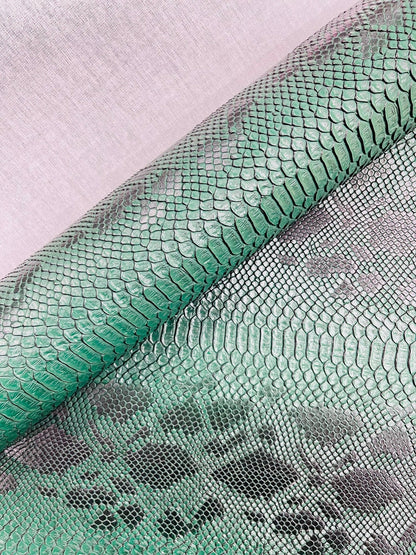 Viper Snake Skin Texture Faux Leather Fabric| 54" Wide| Upholstery| Sold By The Yard
