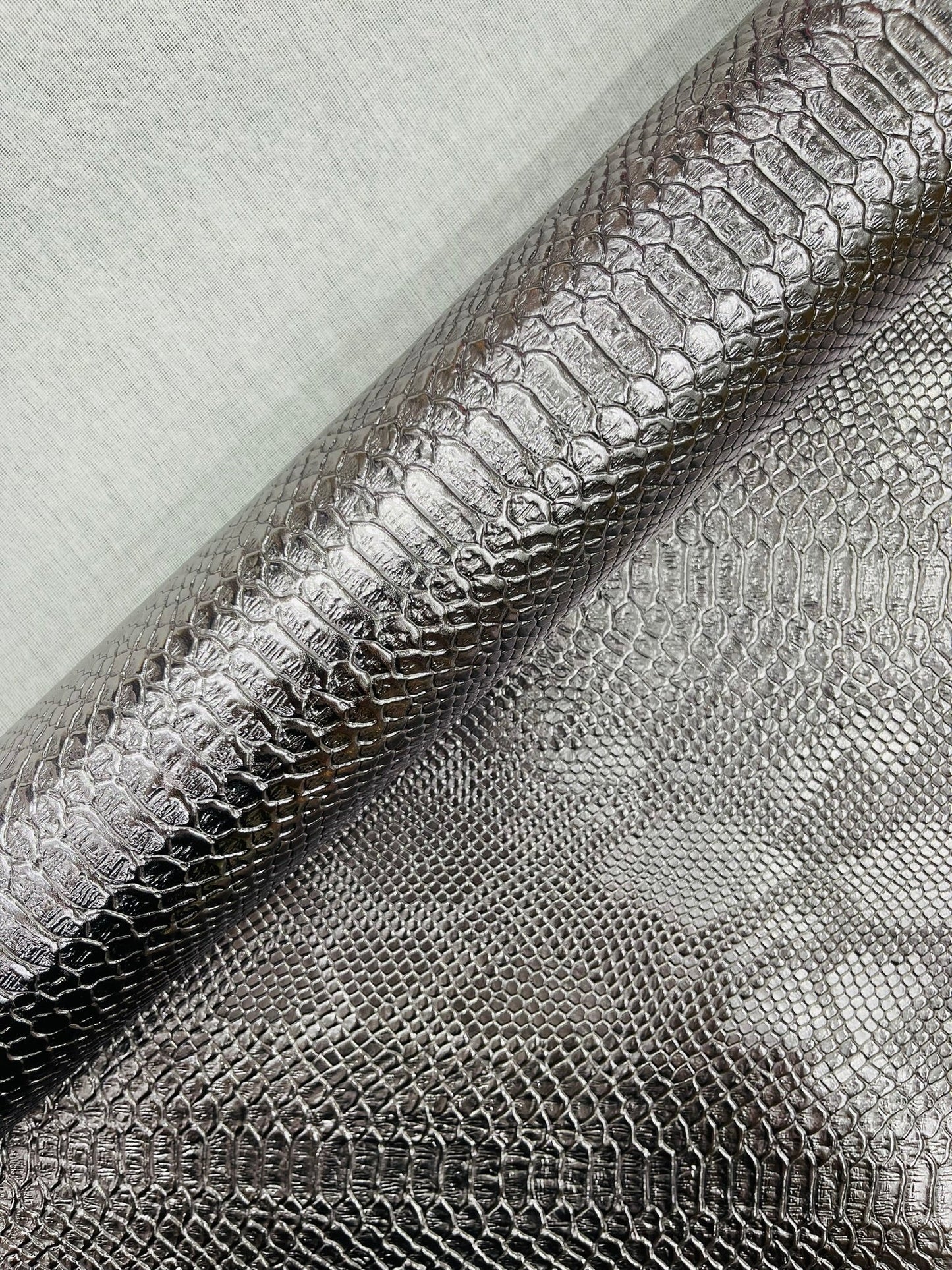 Viper Snake Skin Texture Faux Leather Fabric| 54" Wide| Upholstery| Sold By The Yard