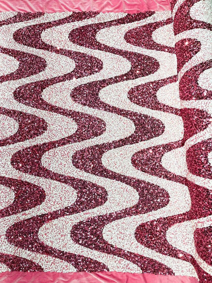 Wave Sequin Stretch Velvet 54" Wide| New Creations Fabric & Foam Inc.
