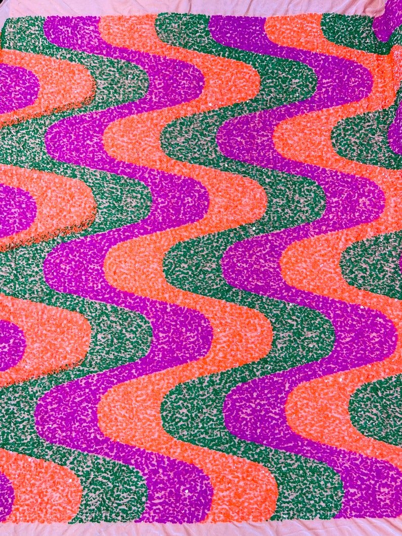 Wave Sequin Stretch Velvet 54" Wide| New Creations Fabric & Foam Inc.