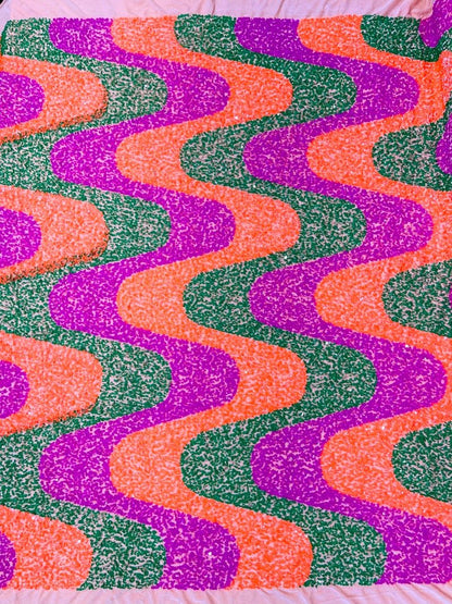 Wave Sequin Stretch Velvet 54" Wide| New Creations Fabric & Foam Inc.