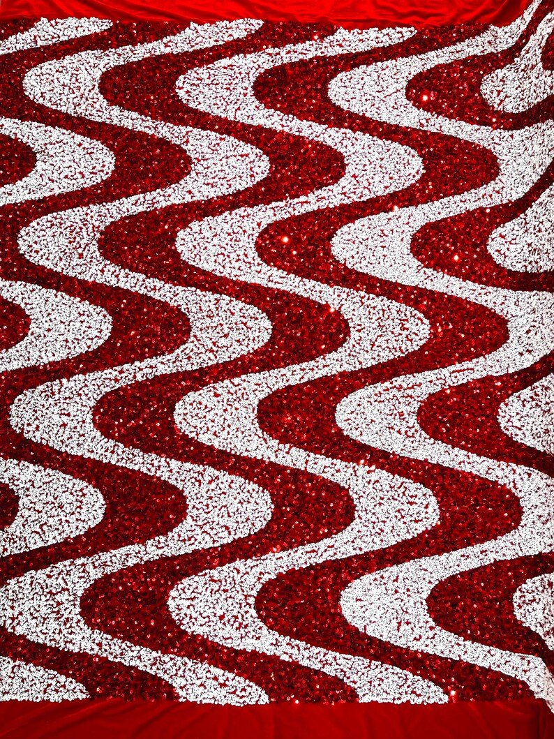 Wave Sequin Stretch Velvet 54" Wide| New Creations Fabric & Foam Inc.