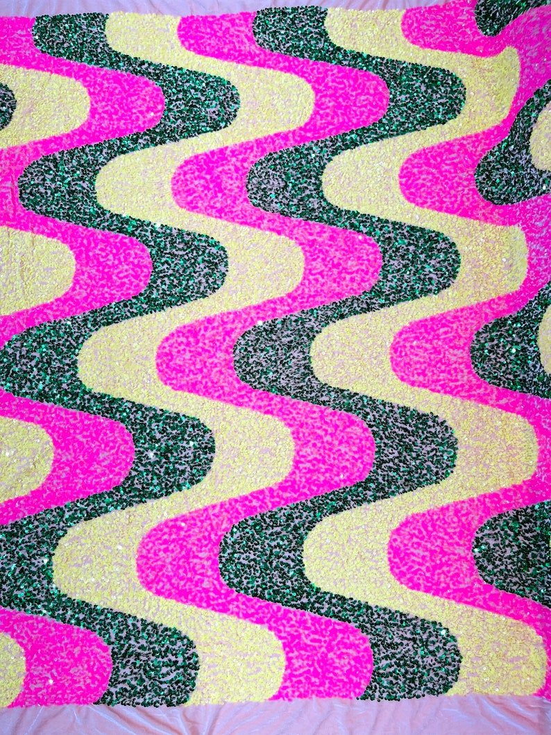Wave Sequin Stretch Velvet 54" Wide| New Creations Fabric & Foam Inc.