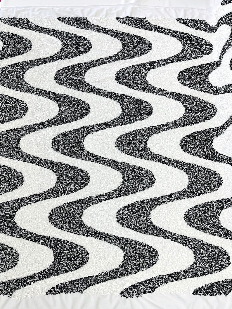 Wave Sequin Stretch Velvet 54" Wide| New Creations Fabric & Foam Inc.